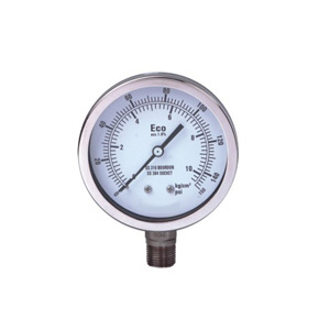 Manometr z rurką Bourdona, stal nierdzewna wersja ECO BV